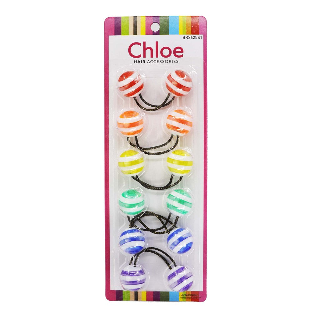 Chloe Hair Baubles - Stripe Assorted #BR2625ST