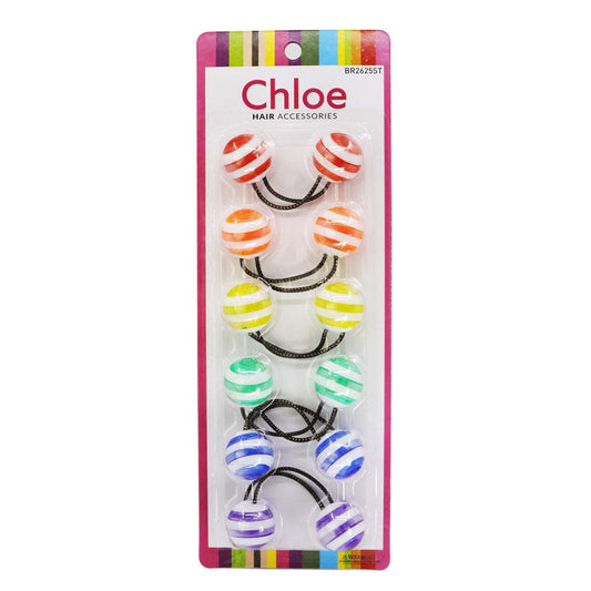 Chloe Hair Baubles - Stripe Assorted #BR2625ST