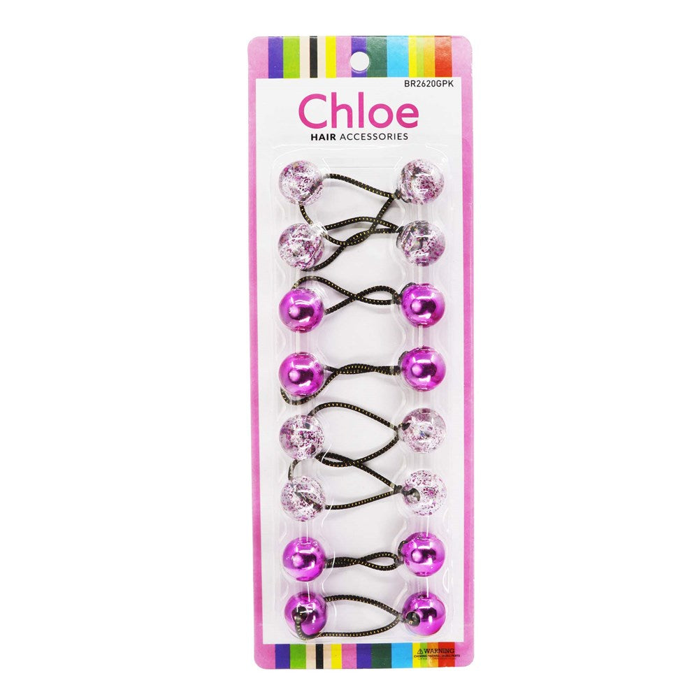 Chloe Hair Baubles - Pink & Clear w/ Glitter #BR2620GPK