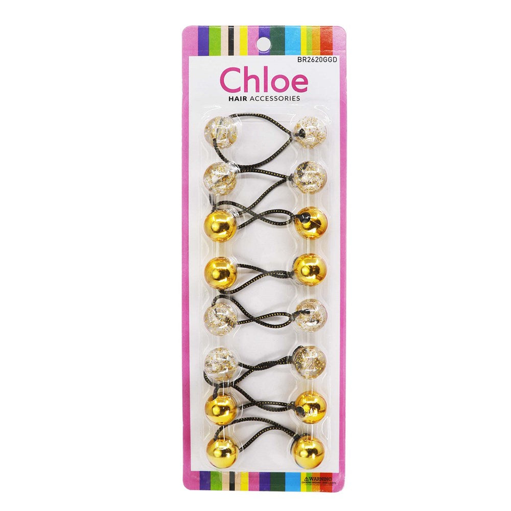 Chloe Hair Baubles - Gold & Clear w/ Glitter #BR2620GGD