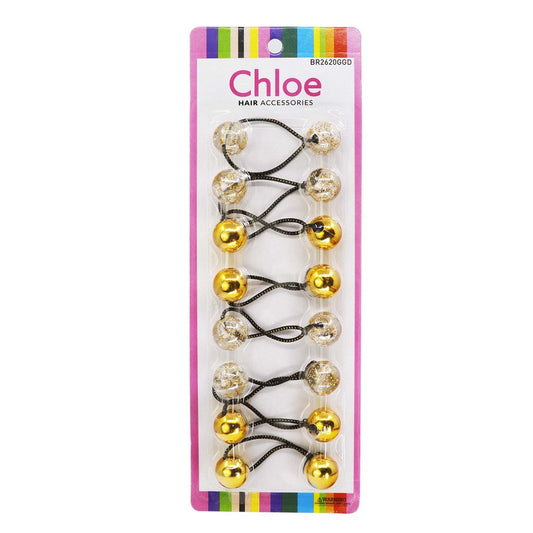 Chloe Hair Baubles - Gold & Clear w/ Glitter #BR2620GGD
