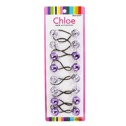 Chloe Hair Baubles - Purple & Clear w/ Glitter #BR2620GPP