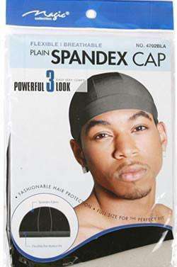 Magic Collection Plain Spandex Cap #4702BLA Black - Beautiful Black Hair