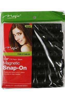 Magic Collection Small Snap On Magnetic Rollers 5/8" - Beautiful Black Hair