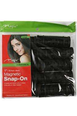 Magic Collection Large Snap On Magnetic Rollers 1" - Beautiful Black Hair