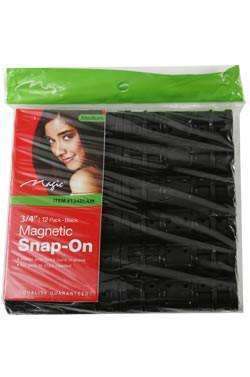 Magic Collection Medium Snap On Magnetic Rollers ¾" - Beautiful Black Hair