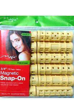 Magic Collection Medium Snap On Magnetic Rollers ¾" - Beautiful Black Hair