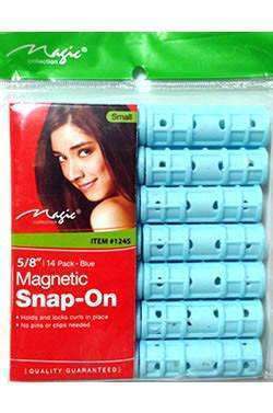Magic Collection Small Snap On Magnetic Rollers 5/8" - Beautiful Black Hair