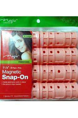 Magic Collection Extra Large Snap On Magnetic Rollers 1 ¼" Pink - Beautiful Black Hair