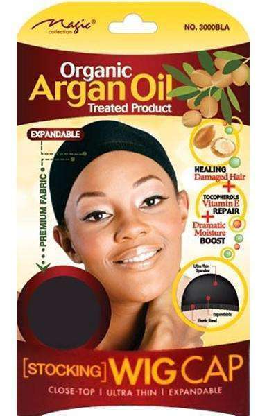 Magic Collection Organic Argan Oil Stocking Wig Cap 2pcs Black - Deluxe Beauty Supply