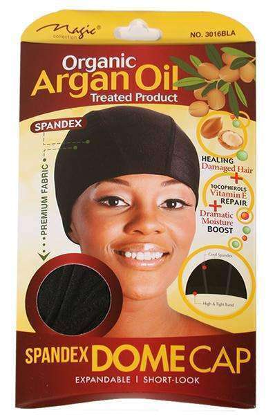 Magic Collection Organic Argan Oil Spandex Dome Cap #3016BLA Black - Beautiful Black Hair