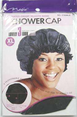 Magic Collection Extra Large Shower Cap #2160BLA Black - Beautiful Black Hair