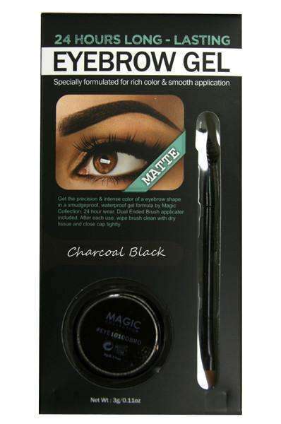Magic Collection 24 Hour Matte Waterproof Eyebrow Gel - Charcoal Black - Beautiful Black Hair