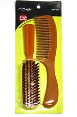 Magic Collection Handle Comb & Brush Set - Beautiful Black Hair