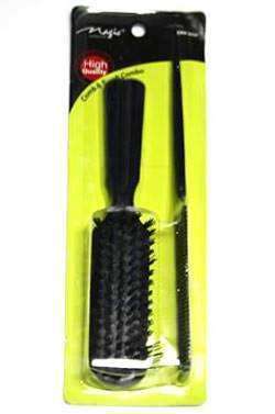 Magic Collection Bone Tail Comb & 8" Brush Combo #2456 - Beautiful Black Hair
