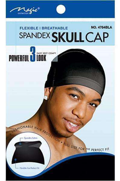 Magic Collection Spandex Skull Cap #4764BLA Black - Beautiful Black Hair