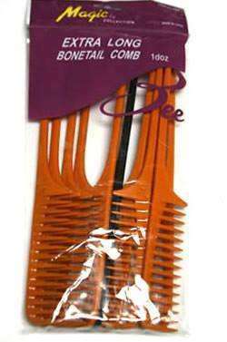 Magic Collection Extra Large Bone Tail Comb 12 Pack - Beautiful Black Hair