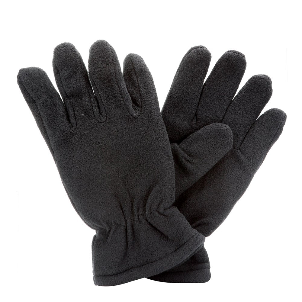 Men's Soft Polar Fleece Gloves  - Black
