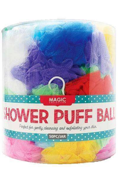 Magic Collection Shower Puff Ball 50pc Jar #12345 - Beautiful Black Hair