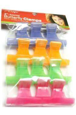 Magic Collection Butterfly Clamps 2 " - Assorted - Beautiful Black Hair