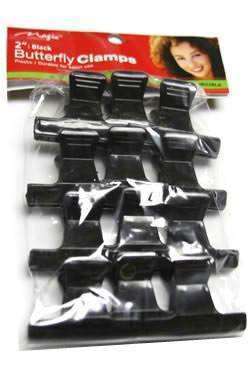 Magic Collection Butterfly Clamps 2 " - Black - Beautiful Black Hair