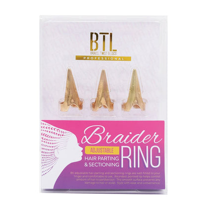 BTL Professional Braider Hair Parting & Sectioning Rings - Gold Short