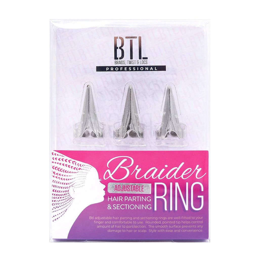 BTL Professional Braider Hair Parting & Sectioning Rings - Silver Short