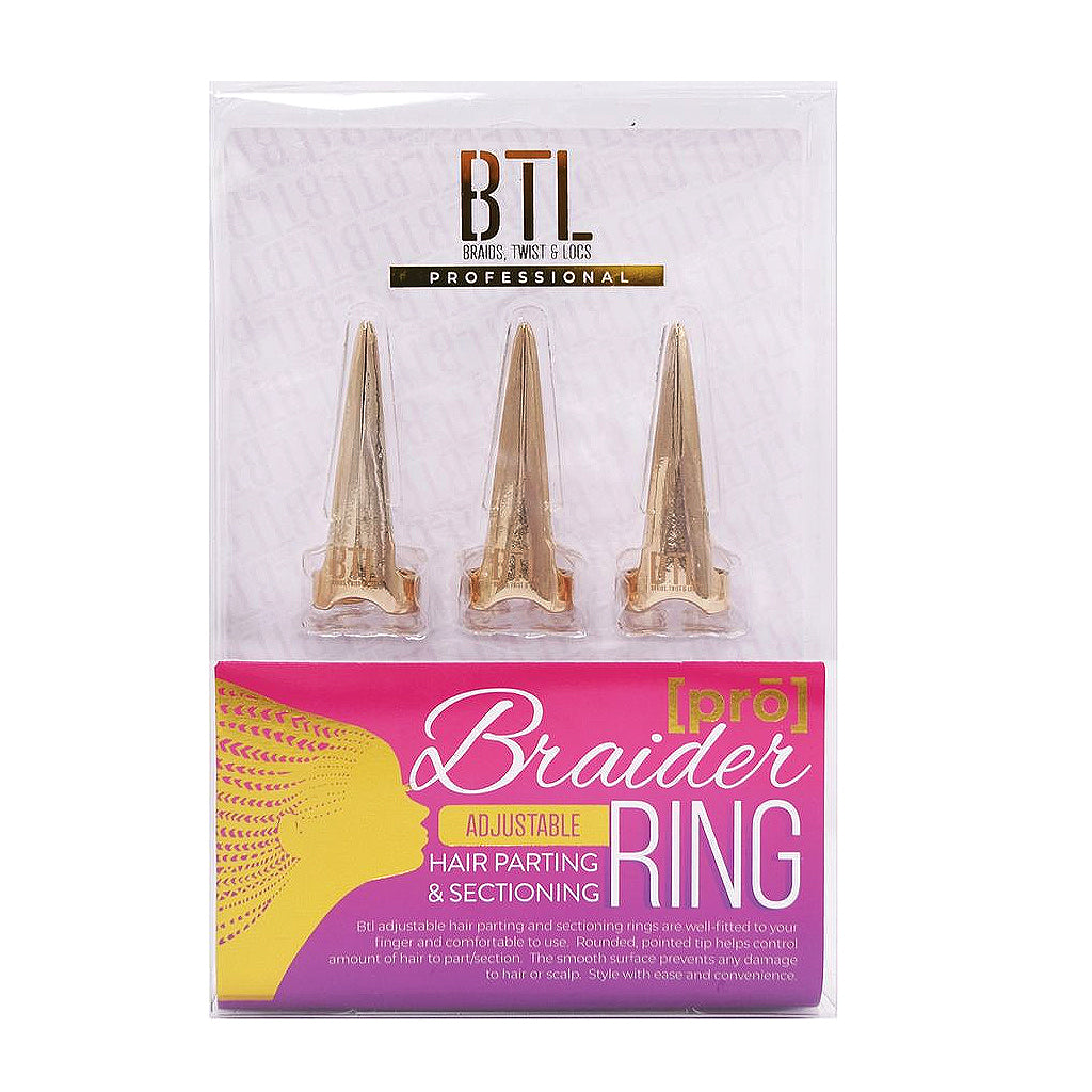 BTL Professional Braider Hair Parting & Sectioning Rings - Gold Long
