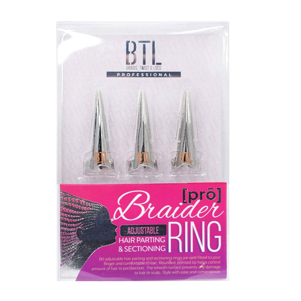 BTL Professional Braider Hair Parting & Sectioning Rings - Silver Long
