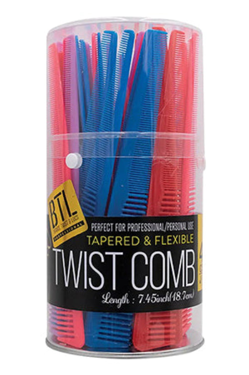 BTL Professional Tapered & Flexible Twist Combs Assorted