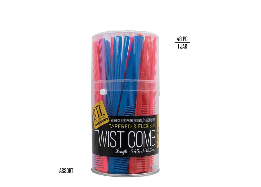 BTL Professional Tapered & Flexible Twist Combs Assoryed