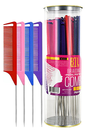 BTL Braiding Metal Fine Tooth Pin Tail Combs