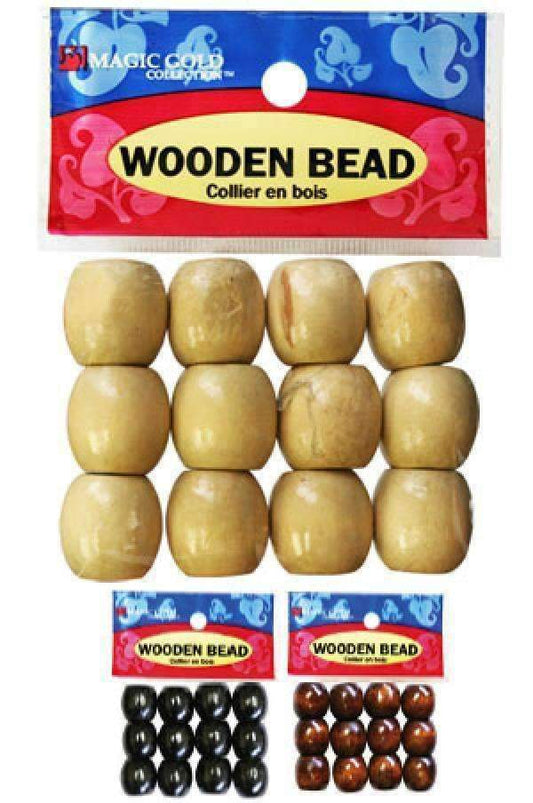 144 Wooden Beads - Large - Beautiful Black Hair