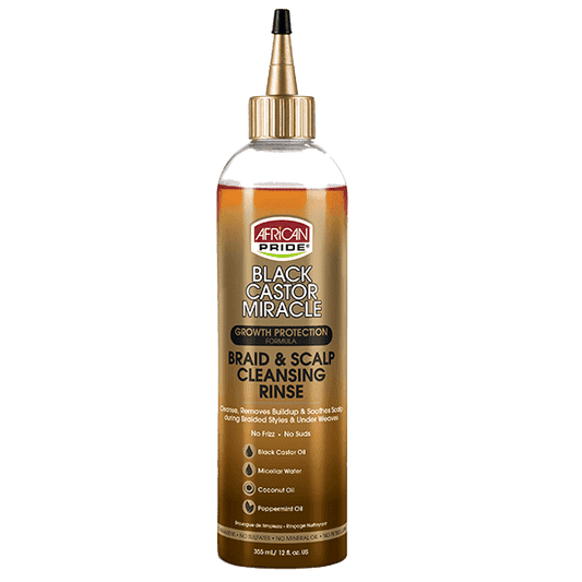 African Pride Black Castor Miracle Braid & Scalp Cleansing Rinse - Beautiful Black Hair
