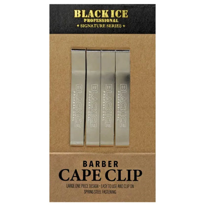 Black Ice Professional Barber Cape Clip 4pcs