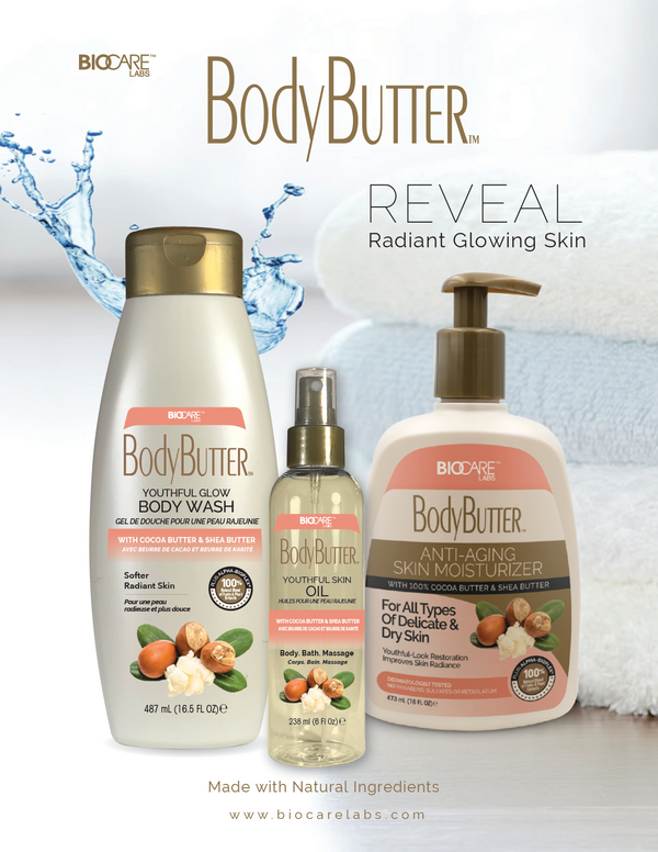BioCare BodyButter Youthful Skin Body Oil w/ Cocoa Butter & Shea Butter Infused with Vitamin E