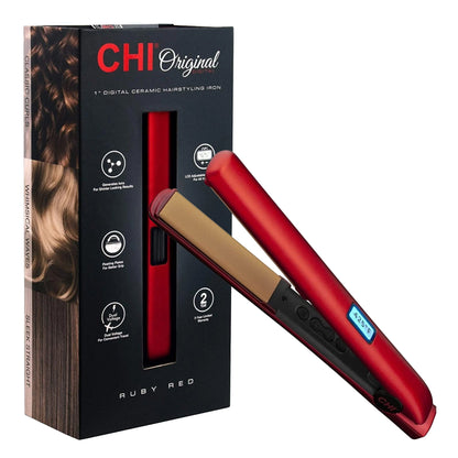 CHI Original 1" Digital Ceramic Hairstyling Iron - Ruby Red