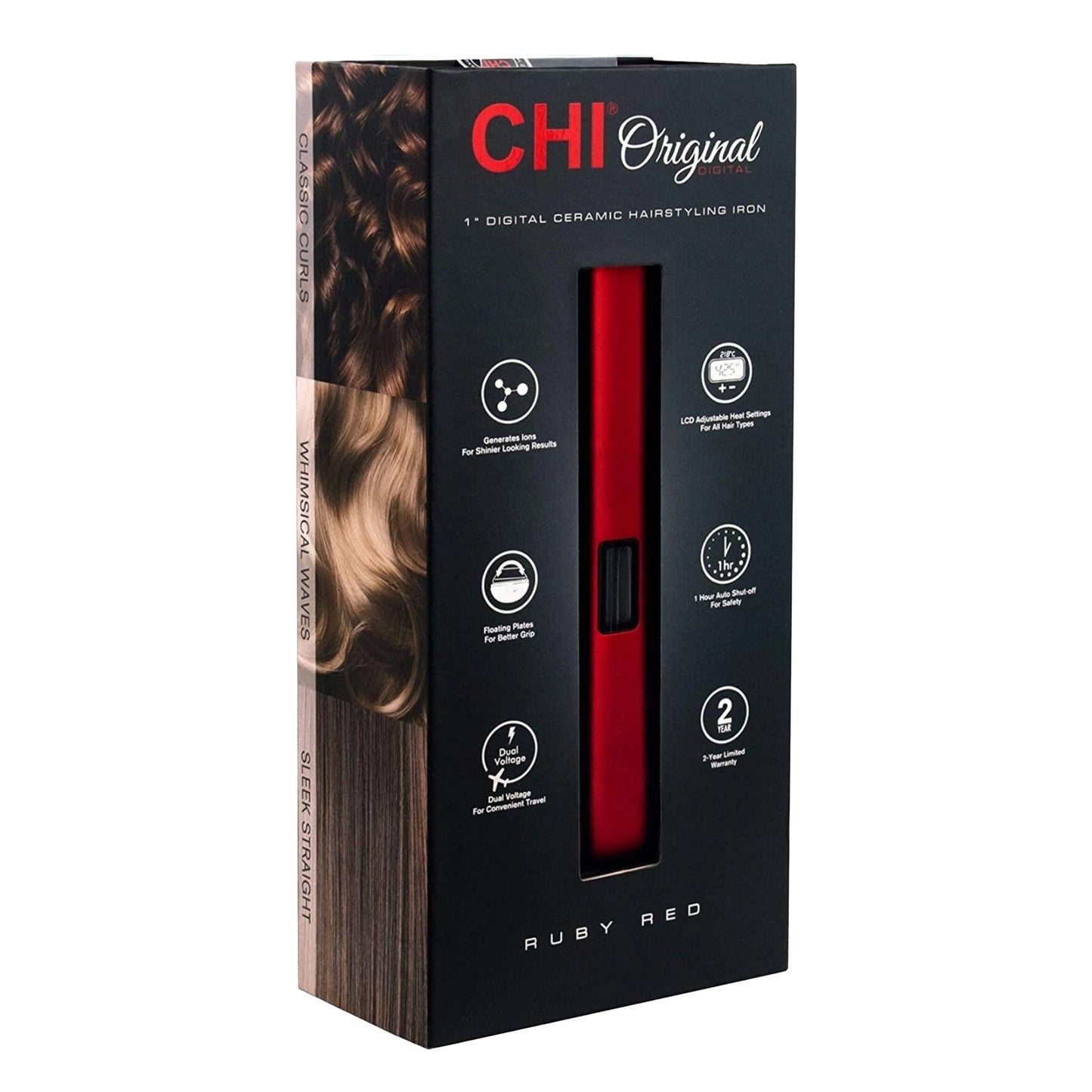 CHI Original 1" Digital Ceramic Hairstyling Iron - Ruby Red