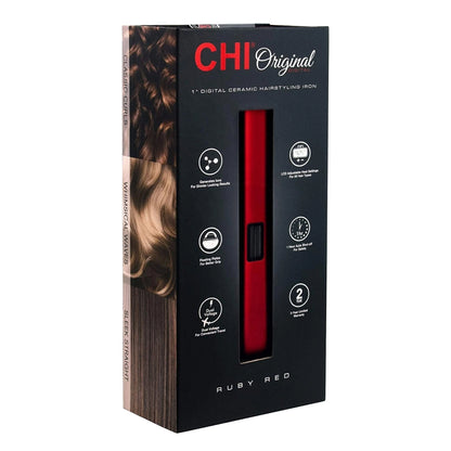 CHI Original 1" Digital Ceramic Hairstyling Iron - Ruby Red