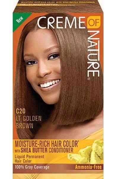 Creme Of Nature Moisture-Rich Hair Color - C20 Light Golden Brown - Beautiful Black Hair