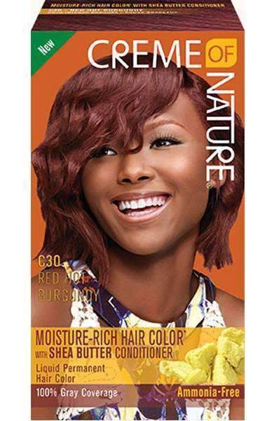 Creme Of Nature Moisture-Rich Hair Color - C30 Red Hot Burgundy - Beautiful Black Hair