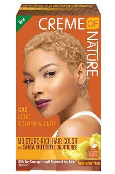 Creme Of Nature Liquid Hair Color #C42 Light Golden Blonde - Beautiful Black Hair
