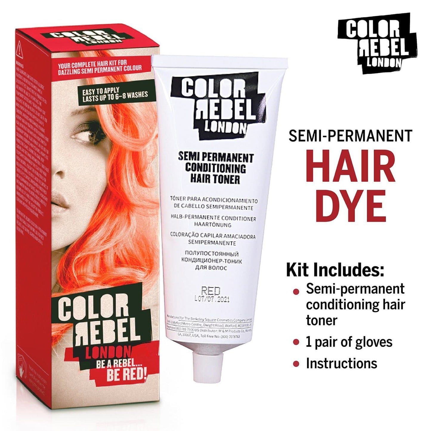 Color Rebel London Semi-Permanent Conditioning Hair Toner - Be Red
