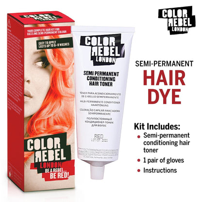 Color Rebel London Semi-Permanent Conditioning Hair Toner - Be Red