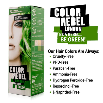Color Rebel London Semi-Permanent Conditioning Hair Toner - Be Green
