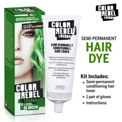 Color Rebel London Semi-Permanent Conditioning Hair Toner - Be Green