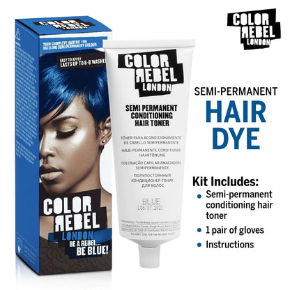 Color Rebel London Semi-Permanent Conditioning Hair Toner - Be Blue