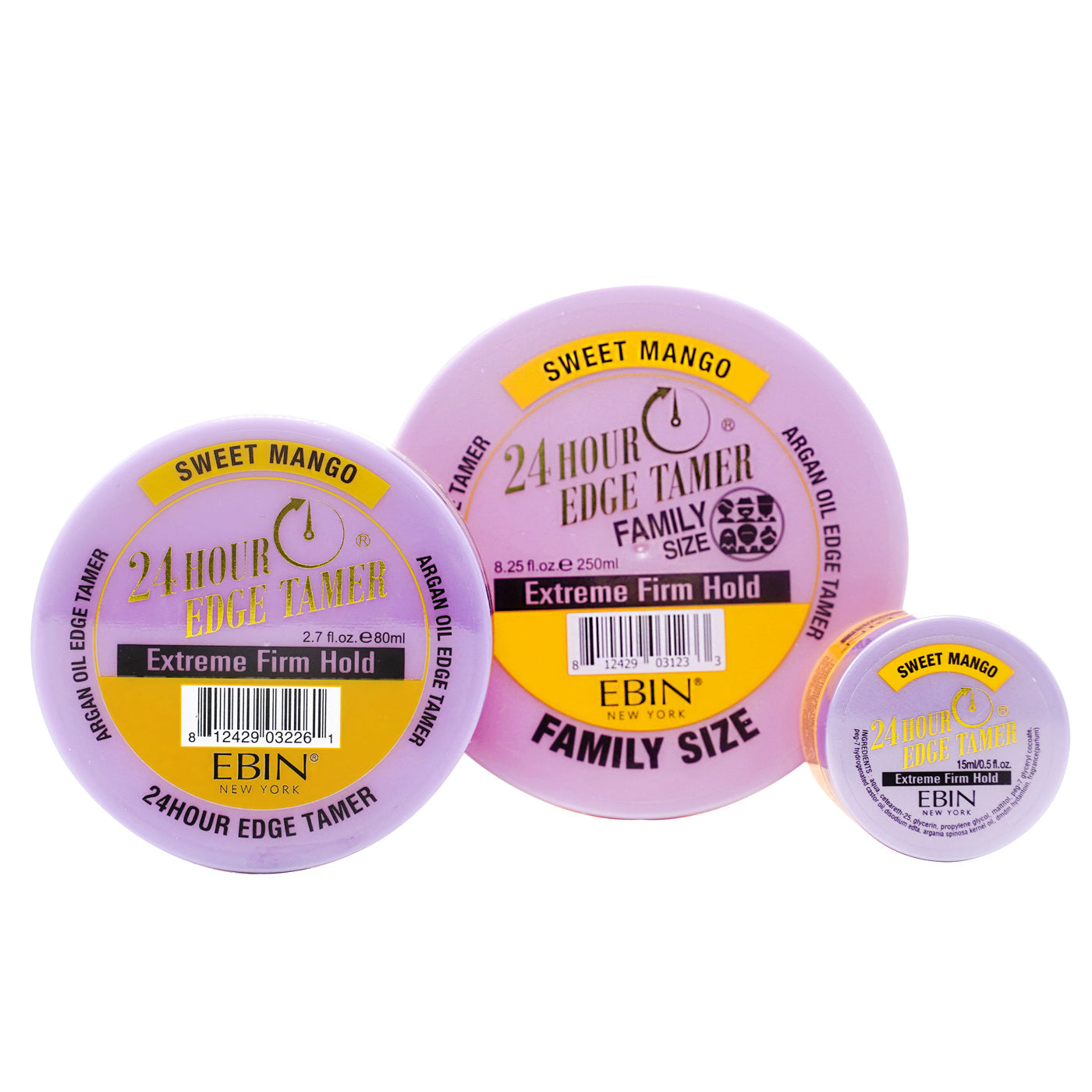 EBIN 24 Hour Edge Tamer Extreme Firm Hold - Sweet Mango Family Size 8.25oz