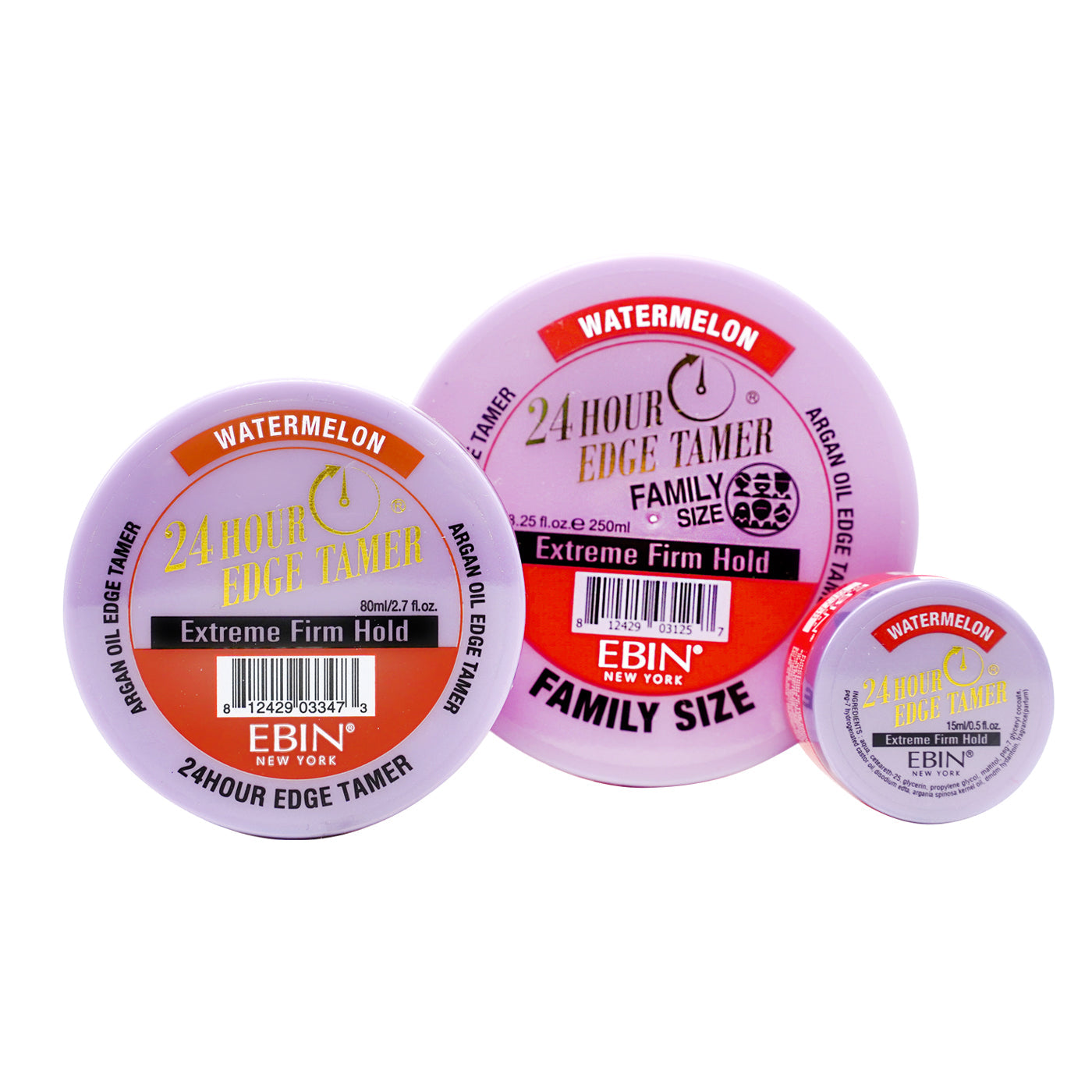 EBIN 24 Hour Edge Tamer Extreme Firm Hold - Watermelon Family Size 8.25oz
