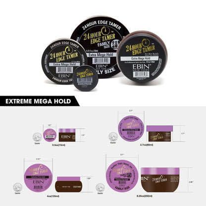 EBIN 24 Hour Edge Tamer Extra Mega Hold Family Size 8.25oz